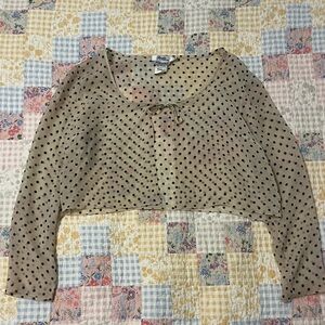 Max Mara 100% silk polka dot sheer top